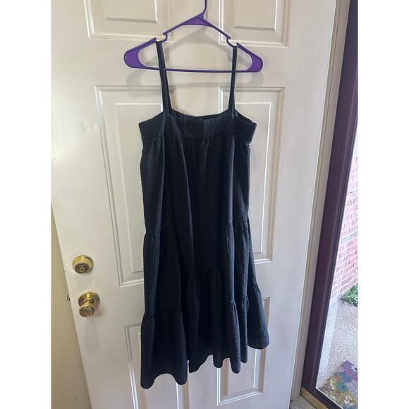Jenni Kayne Seersucker Summer Dress Black Sz XS Cotton Rayon Black GREAT! - Picture 5 of 10